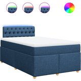 Maison Chic Box spring postelja - Vzmetna postelja z vzmetnico moder 120x200 cm blago SL16509, (21884115) | Shoptok.si