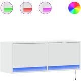 Maison Chic Stenska TV omarica - TV stojalo - Televizijska omarica z LED lučkami bela 100x31x38 cm, (21700617) Cene