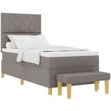 vidaXL krevet s kutijom s madracem i klupom taupe 90x190 cm tkanina Cijene