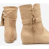 Resti Beige eco-suede boots with a hidden anchor Lovely | ePonuda.com
