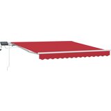 vidaXL Ročna retraktibilna tenda z LED Rdeča 300x250 cm, (22146490) | Shoptok.si