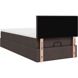 vidaXL Otomanski posteljni okvir z vzmetnico rjav 90x200 cm blago | Shoptok.si