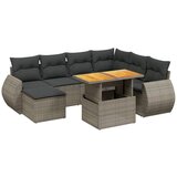Maison Chic Seti vrtnega pohištva - Vrtna garnitura - Vrtni pohištvo set 8-delna z blazinami siv poli ratan, (21799246) | Shoptok.si