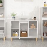 Ormarić za umivaonik visoki sjaj bijeli 80 x 33 x 60 cm drveni | shoptok.hr