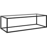  Stolić za kavu crni s kaljenim staklom 120 x 60 x 35 cm | shoptok.hr