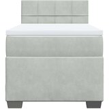 vidaXL Box spring postelja z vzmetnico svetlo siva 90x200 cm žamet | Shoptok.si