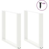vidaXL Noge kavne mizice U-oblika 2 kosa bela 80x(72-73)cm jeklo | Shoptok.si