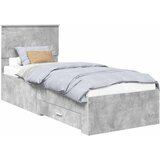  Krevetna konstrukcija Betonski sivi i srebrna 70 x 190 cm | shoptok.hr
