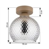 Brilagi LED plafonsko svetlo R GLASS 1xE27/60W/230V Ø 18 cm bež/dimna siva | Eponuda.com
