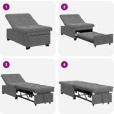 vidaXL Sofa postelja s kolesom Temno siva 194 x 50 x 82 cm | Shoptok.si