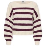 Only Puloverji Aya Life Knit - Birch/Mauve Wine Bordo | Shoptok.si