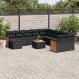  12-dijelni set vrtnih sofa od poliratana s jastucima crni | shoptok.hr