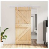vidaXL Drsna vrata s kompletom vodil 90x210 cm trdna borovin | Shoptok.si
