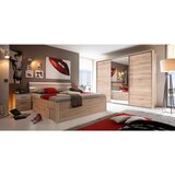 XORA POSTELJA S PREDALOM 180 cm x 200 cm , bela, barve hrasta | Shoptok.si