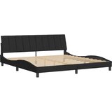  Posteljni okvir z vzglavjem črn 200x200 cm žamet, (21086347) | Shoptok.si