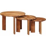  Stolovi za kavu na sklapanje 3 pcs Smeđa Čvrsto drvo akacije | Eponuda.com