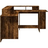  Radni stol s LED svjetlima boja hrasta 152x152x91 cm drveni | shoptok.hr
