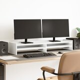  Stalak za monitor bijeli 100x24x16 cm od konstruiranog drva | shoptok.hr