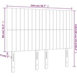  Uzglavlje Crno 144x5x118/128 cm Baršunasto | shoptok.hr