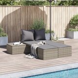 Maison Chic Dvojni Ležalnik - Sončna ležalnik z blazinami siv poli ratan, (22042963) | Shoptok.si