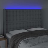  LED posteljno vzglavje svetlo sivo 147x16x118/128 cm blago, (20737337) | Shoptok.si