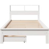  s regalom za knjige bez madraca bijeli 75x190cm borovina | shoptok.hr