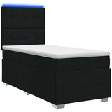 vidaXL LED okvir za krevet s madracem Crna 80 x 200 cm Tkanina - Crna 80 x 200 cm Prošiveno gumbima | shoptok.hr