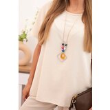 Kesi Włoski Women's set with a loose blouse and wide pants beige | Shoptok.si
