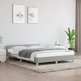 The Living Store Posteljni okvir brez vzmetnice svetlo siv 140x200 cm tkanina - Posteljni Okvir Z Vzglavjem, (21530150) | Shoptok.si