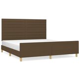 vidaXL Posteljni okvir z vzglavjem temno rjav 180x200 cm blago, (20905486) | Shoptok.si