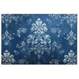  Slika - Retro Ornament Decorative Motif in Worn Blues 120x80 Premium Print | shoptok.hr