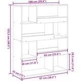  Regal za knjige boja hrasta 100x33x125,5 cm konstruirano drvo | shoptok.hr