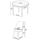 Hanah home tor - white, purple whitepurple dining table & chairs set (5 pieces) | Eponuda.com
