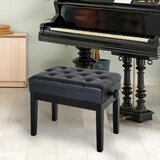  Klupa za klavir podesiva visina prostor za pohranu umjetna koža 54 5x33x48-58 cm crna | shoptok.hr