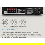 Auna AMP-CD608 DAB, HiFi stereo ojačevalnik, 4 x 100 W, RMS, DAB + BT, optični vhod, daljinski upravljalnik - | Shoptok.si