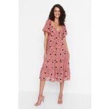 Trendyol Design Dried Rose Fabric Textured Dress Cene