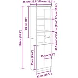 vidaXL Visoka komoda boja staro drvo 50x35x180 cm konstruirano drvo | shoptok.hr