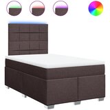 vidaXL Box spring postelja z vzmetnico temno rjava 120x190 cm blago, (21321351) | Shoptok.si