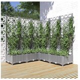  Vrtna sadilica s rešetkom svjetlosiva 120x120x121 5 cm PP | shoptok.hr