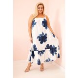 Kesi Włoski Women's dress with straps, ruffle, and floral print denim | Shoptok.si