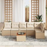  Sjedeća garnitura za vrt 7 kom. Bež i krema poliratan 287 x 122 x 69 cm | shoptok.hr