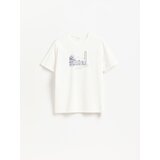Reserved Regular majica kratkih rukava s printom - krem | shoptok.hr