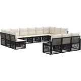 vidaXL Vrtna sedežna garnitura 13 pcs Črna poli ratan, (5000270973) | Shoptok.si
