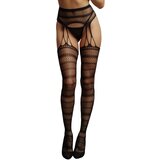 Le Désir Suspender Striped Pantyhose Black XS-XL | shoptok.hr