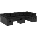 vidaXL 11-dijelni set vrtnih sofa od poliratana s jastucima crni | shoptok.hr