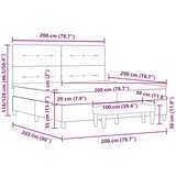  Krevet s kutijom s madracem i klupicom Tamnozeleni 200x200 cm Baršun | shoptok.hr