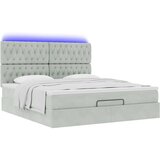 vidaXL Otomanski posteljni okvir z vzmetnicami siv 160x200 cm žamet | Shoptok.si