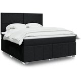 vidaXL Krevet s oprugama i madracem crni 180x200 cm od tkanine | shoptok.hr