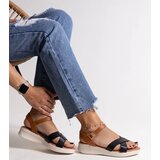 Gemre Black-brown low wedge sandals Hakima | ePonuda.com