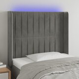  LED uzglavlje svjetlosivo 83 x 16 x 118/128 cm baršunasto | shoptok.hr